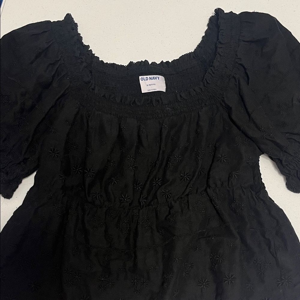 Old Navy Black Textured Blouse